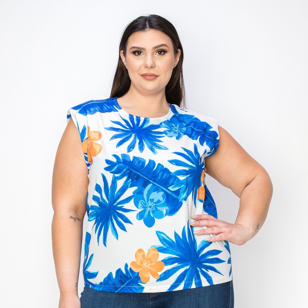B-109-2，Print top，Plus Size ，Curve Size，Brand new